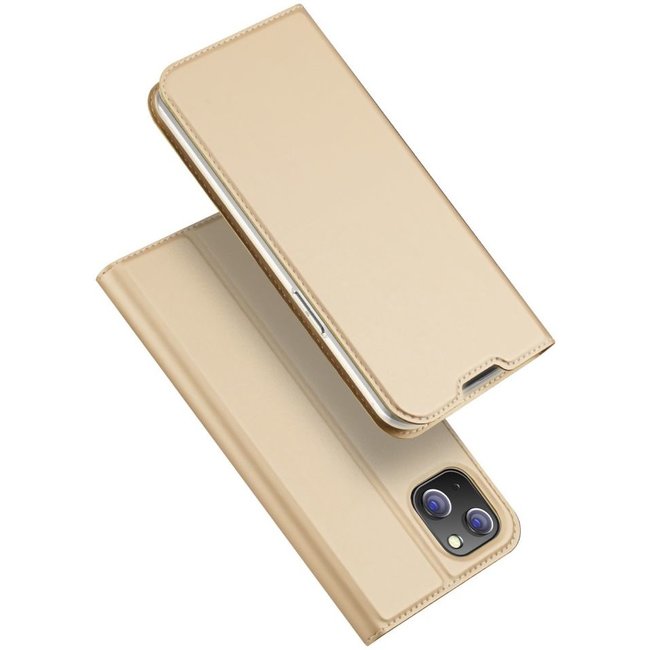 Telefoon Hoesje geschikt voor Apple iPhone 14 Plus - Dux Ducis Skin Pro Book Case - Goud