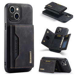 CaseMe - Telefoonhoesje geschikt voor iPhone 14 - Back Cover - Met Magnetische Pasjeshouder - Zwart