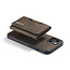 CaseMe - Telefoonhoesje geschikt voor iPhone 14 Plus - Back Cover - Met Magnetische Pasjeshouder - Bruin