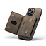 CaseMe - Telefoonhoesje geschikt voor iPhone 14 Pro Max - Back Cover - Met Magnetische Pasjeshouder - Bruin