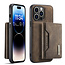 CaseMe - Telefoonhoesje geschikt voor iPhone 14 Pro Max - Back Cover - Met Magnetische Pasjeshouder - Bruin