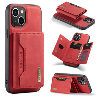 CaseMe CaseMe - Telefoonhoesje geschikt voor iPhone 14 - Back Cover - Met Magnetische Pasjeshouder - Rood