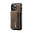 CaseMe - Telefoonhoesje geschikt voor iPhone 14 Pro - Back Cover - Met Magnetische Pasjeshouder - Bruin