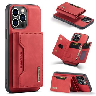 CaseMe CaseMe - Telefoonhoesje geschikt voor iPhone 14 Pro - Back Cover - Met Magnetische Pasjeshouder - Rood