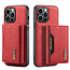 CaseMe - Telefoonhoesje geschikt voor iPhone 14 Pro - Back Cover - Met Magnetische Pasjeshouder - Rood