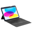 Toetsenbord hoes geschikt voor Apple iPad 10.9 (2022) - Keyboard Case met RGB Verlichting en Keypad - Grijs