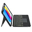 Toetsenbord hoes geschikt voor Apple iPad 10.9 (2022) - Afneembaar toetsenbord - Keyboard Case met RGB Verlichting en Keypad - Grijs
