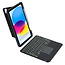 Toetsenbord hoes geschikt voor Apple iPad 10.9 (2022) - Afneembaar toetsenbord - Keyboard Case met RGB Verlichting en Keypad - Grijs