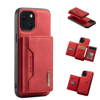 CaseMe CaseMe - Telefoonhoesje geschikt voor iPhone 13 - Back Cover - Met Magnetische Pasjeshouder - Rood