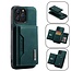 CaseMe - Telefoonhoesje geschikt voor iPhone 13 Pro - Back Cover - Met Magnetische Pasjeshouder - Groen