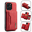 CaseMe - Telefoonhoesje geschikt voor iPhone 13 Pro - Back Cover - Met Magnetische Pasjeshouder - Rood