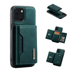 CaseMe - Telefoonhoesje geschikt voor iPhone 13 Mini - Back Cover - Met Magnetische Pasjeshouder - Groen