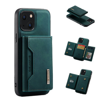 CaseMe CaseMe - Telefoonhoesje geschikt voor iPhone 13 Mini - Back Cover - Met Magnetische Pasjeshouder - Groen