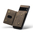 CaseMe - Telefoonhoesje geschikt voor Google Pixel 7 Pro - Back Cover - Met Magnetische Pasjeshouder - Donker Bruin