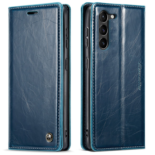 CaseMe - Telefoonhoesje geschikt voor Samsung Galaxy S23 Ultra - Wallet Book Case - Met Magnetische Sluiting - Donker Blauw