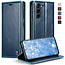 CaseMe - Telefoonhoesje geschikt voor Samsung Galaxy S23 Ultra - Wallet Book Case - Met Magnetische Sluiting - Donker Blauw