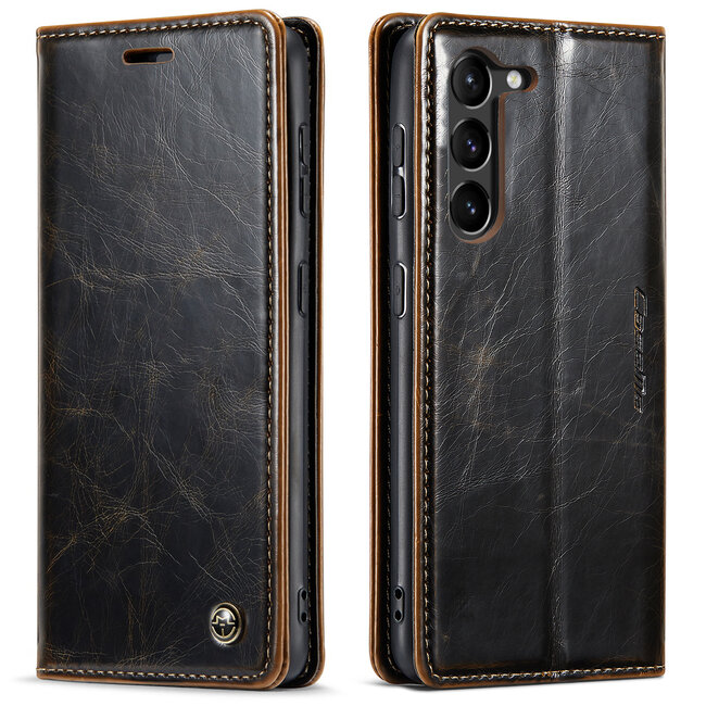 CaseMe - Telefoonhoesje geschikt voor Samsung Galaxy S23 Plus - Wallet Book Case - Met Magnetische Sluiting - Donker Bruin