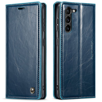 CaseMe CaseMe - Telefoonhoesje geschikt voor Samsung Galaxy S23 - Wallet Book Case - Met Magnetische Sluiting - Donker Blauw