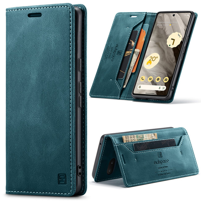 CaseMe - Telefoonhoesje geschikt voor Google Pixel 7 - Wallet Book Case - Met Magnetische Sluiting - Donker Blauw