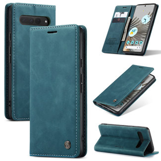 CaseMe CaseMe - Telefoonhoesje geschikt voor Google Pixel 7 Pro - Wallet Book Case - Met Magnetische Sluiting - Donker Blauw