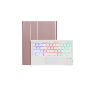 Cover2day Case2go - Bluetooth RGB Toetsenbord hoes geschikt voor Apple iPad 10 10.9 Inch (2022) - QWERTY - Keyboard case met RGB Verlichting &amp; Touchpad - Roze