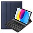 Case2go - Bluetooth Toetsenbord case geschikt voor Apple iPad 10 10.9 Inch (2022) - QWERTY - Auto Wake/Sleep functie - Keyboard case - Donker Blauw