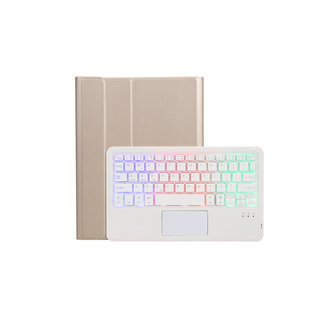 Cover2day Case2go - Bluetooth RGB Toetsenbord hoes geschikt voor Apple iPad 10 10.9 Inch (2022) - QWERTY - Keyboard case met RGB Verlichting &amp; Touchpad - Goud