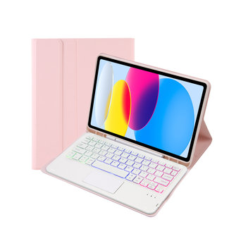 Cover2day iPad Pro 12.9 (2021/2020/2018) case - Bluetooth Toetsenbord hoes - met Touchpad & Toetsenbordverlichting - Zwart