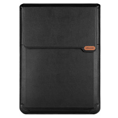 Laptop Sleeve - 15.6 tot 16.1 inch laptophoes - Multifunctionele 3 in 1 Sleeve - Met muismat en standaard - Vegan Leer - Zwart