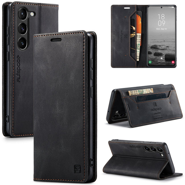 CaseMe - Telefoonhoesje geschikt voor Samsung Galaxy S23 - Back Cover - Wallet Book Case - Zwart