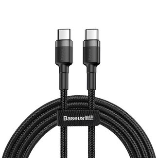 Baseus Baseus - Universele type C naar type C kabel - 2x Type C - Geschikt voor o.a. Samsung en andere apparaten - 2 Meter - 60W - Zwart