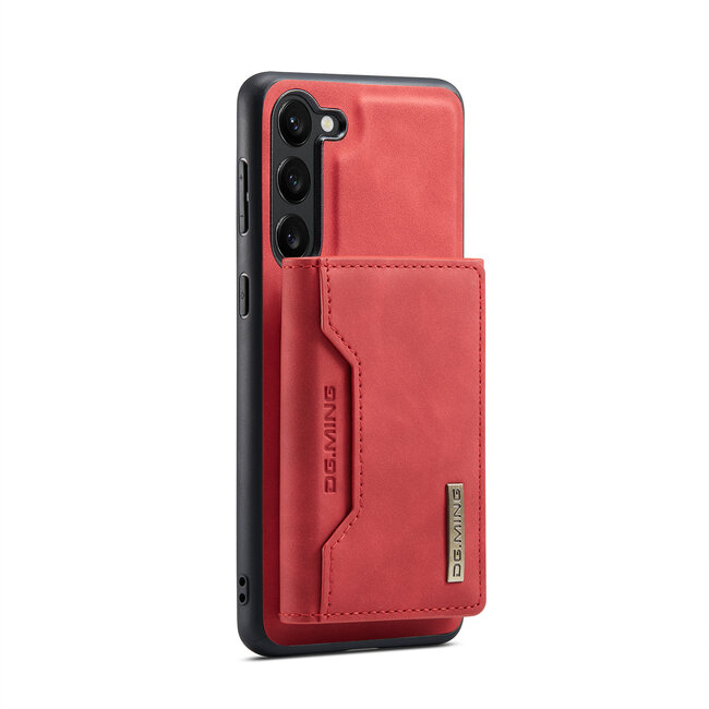 CaseMe - Telefoonhoesje geschikt voor Samsung Galaxy S23 Plus - Back Cover - Met Magnetische Pasjeshouder - Rood