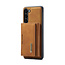CaseMe - Telefoonhoesje geschikt voor Samsung Galaxy S23 - Back Cover - Met Magnetische Pasjeshouder - Licht Bruin