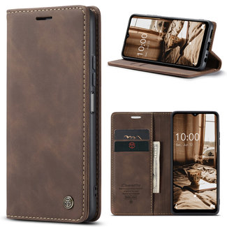 CaseMe CaseMe - Telefoonhoesje geschikt voor Samsung Galaxy A14 5G - Wallet Book Case - Donker bruin