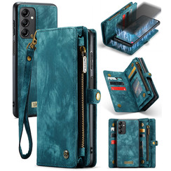 CaseMe - Telefoonhoesje geschikt voor Samsung Galaxy A14 5G - 2 in 1 Book Case en Back Cover - Blauw