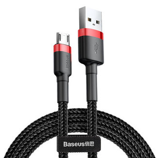 Baseus Baseus - Universele USB naar Micro USB kabel - Geschikt voor o.a. Samsung en andere apparaten - 2 Meter - 1.5A - Zwart/Rood
