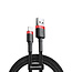 Baseus - Universele USB naar Lightning kabel - Geschikt voor o.a. Apple/iPhone en andere apparaten - 1 Meter - 2.5A - Zwart/Rood