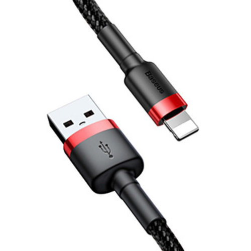 Baseus Baseus - Universele USB naar Lightning kabel - Geschikt voor o.a. Apple/iPhone en andere apparaten - 2 Meter - 2.5A - Zwart/Rood