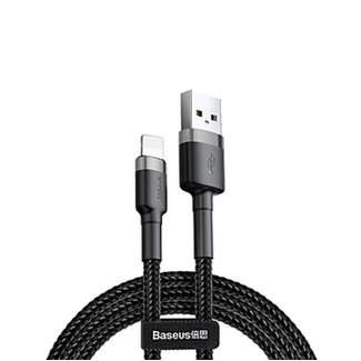 Baseus Baseus - Universele USB naar Lightning kabel - Geschikt voor o.a. Apple/iPhone en andere apparaten - 1 Meter - 2.5A - Zwart/Grijs