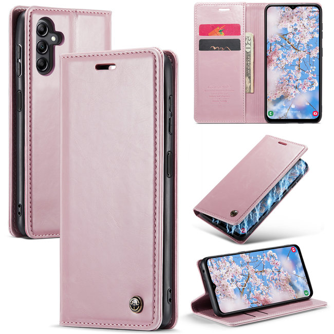 CaseMe - Telefoonhoesje geschikt voor Samsung Galaxy A14 5G - Flip Wallet Case - Magneetsluiting - Roze