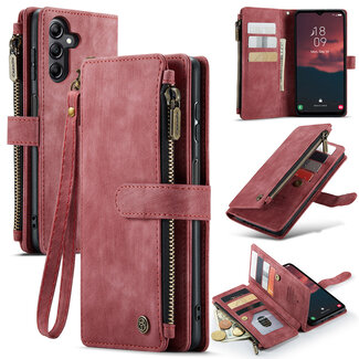 CaseMe CaseMe - Hoesje geschikt voor Samsung Galaxy A14 5G - Wallet Book Case - met Rits en Magneetsluiting - met RFID bescherming - Rood