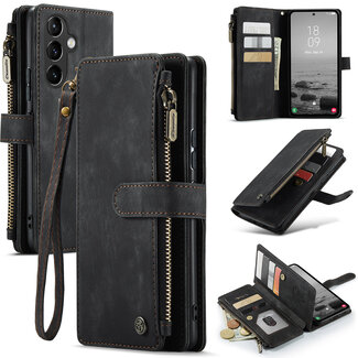 CaseMe CaseMe - Hoesje geschikt voor Samsung Galaxy A54 5G - Wallet Book Case - met Rits en Magneetsluiting - met RFID bescherming - Zwart