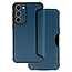 Telefoonhoesje geschikt voor Samsung Galaxy S23 Ultra - Razor Carbon Book case - Marine Blauw