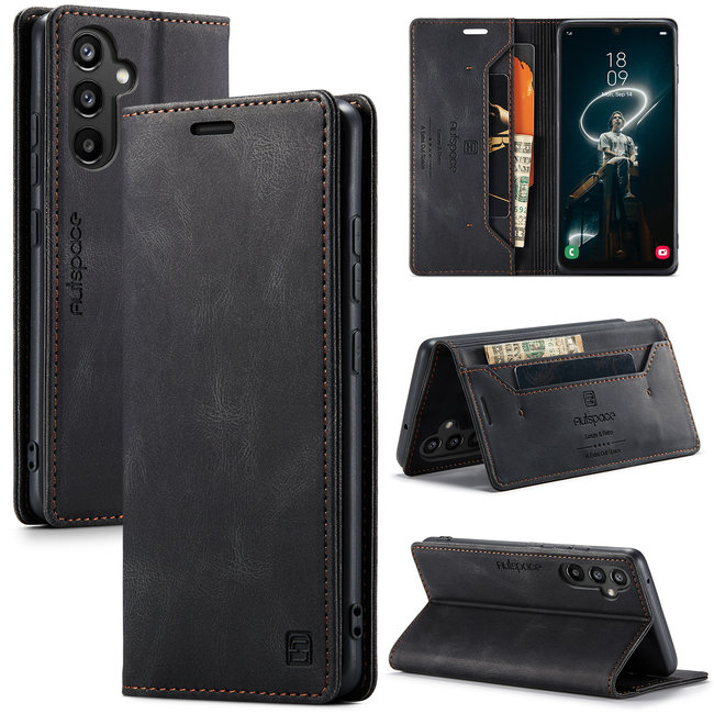 CaseMe - Telefoonhoesje geschikt voor Samsung Galaxy A34 5G - Flip Wallet Case - Magneetsluiting - Zwart