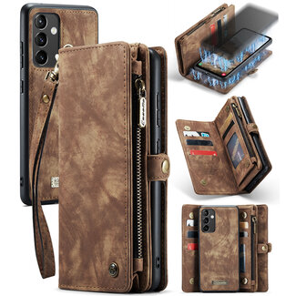 CaseMe CaseMe - Telefoonhoesje geschikt voor Samsung Galaxy A54 5G - 2 in 1 Book Case en Back Cover - Bruin