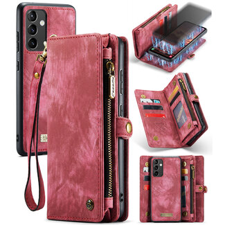 CaseMe CaseMe - Telefoonhoesje geschikt voor Samsung Galaxy A54 5G - 2 in 1 Book Case en Back Cover - Rood