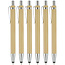 6 Stuks - Touch Pen - 2 in 1 Stylus Pen voor smartphone en tablet - Bamboo