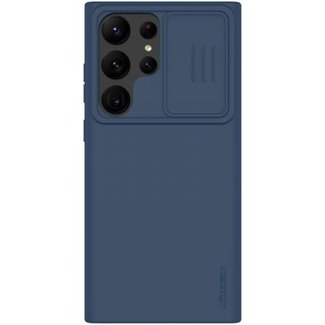 Nillkin Telefoonhoesje geschikt voor Samsung Galaxy S23 Ultra - Nillkin CamShield Silconen case - Blauw