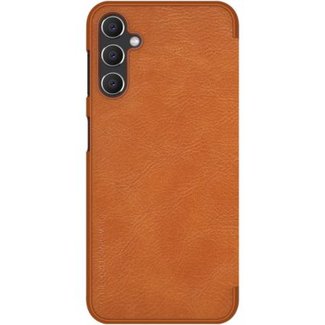Nillkin Telefoonhoesje geschikt voor Samsung Galaxy A34 5G Hoesje - Qin Leather Case - Flip Cover - Bruin