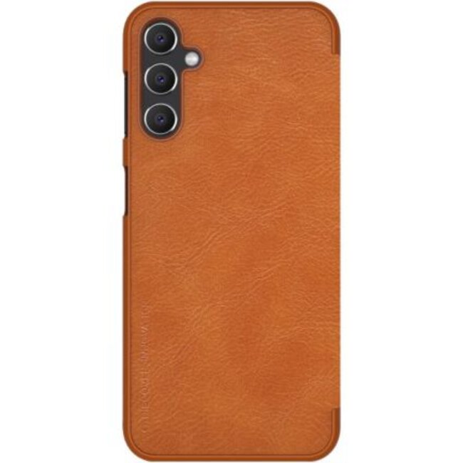 Telefoonhoesje geschikt voor Samsung Galaxy A34 5G Hoesje - Qin Leather Case - Flip Cover - Bruin